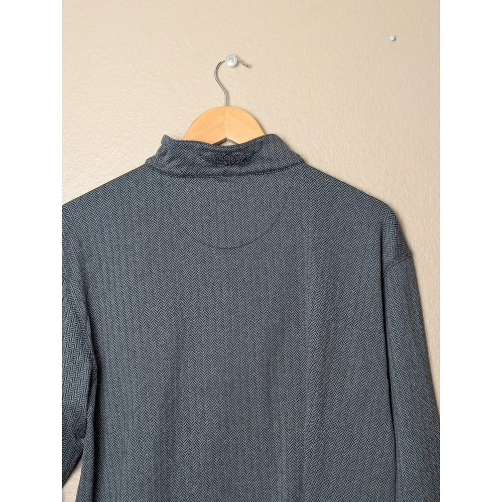 Straight Down 1/4 Zip Pullover Mens Large Grey Herringbone Paddy McGregors Golf